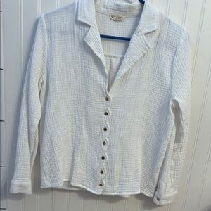 White Button-Up Women's Top